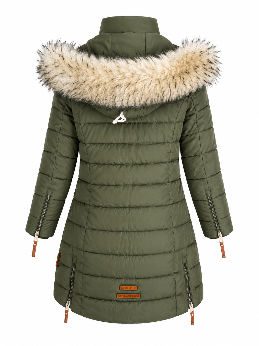 BaartmanJeans Luxe Fur Parka – Military Green
