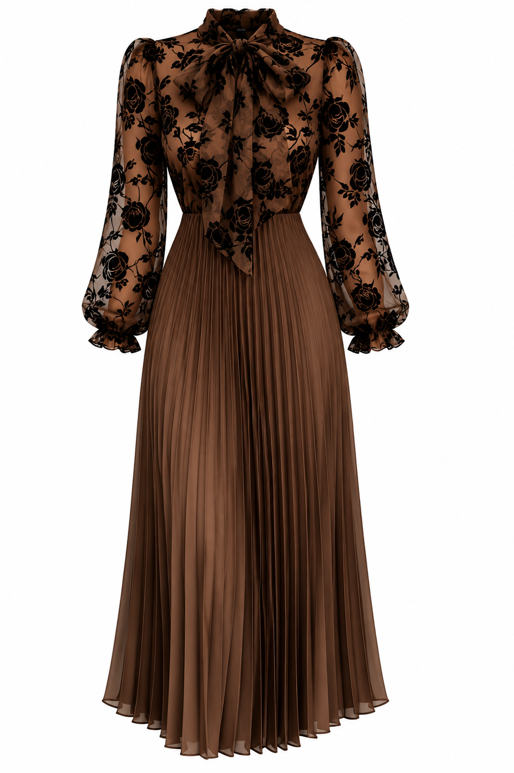 Brown Velvet Noir Dress