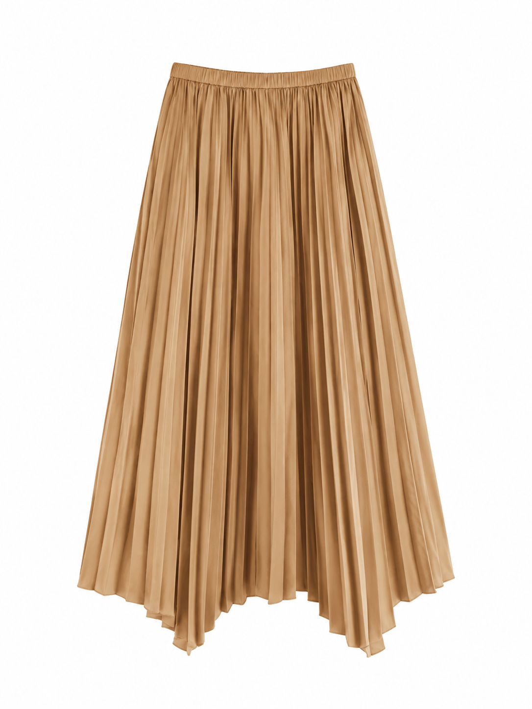 Nude Elegant Flow Pleated Skirt