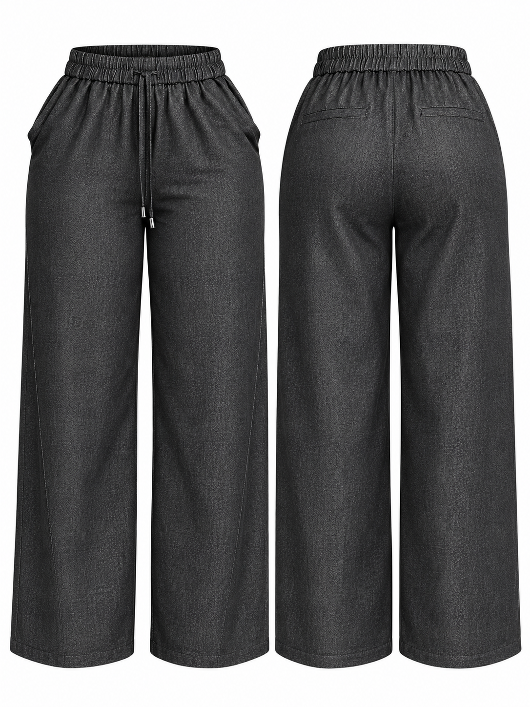 Wide-Leg Jeans Charcoal