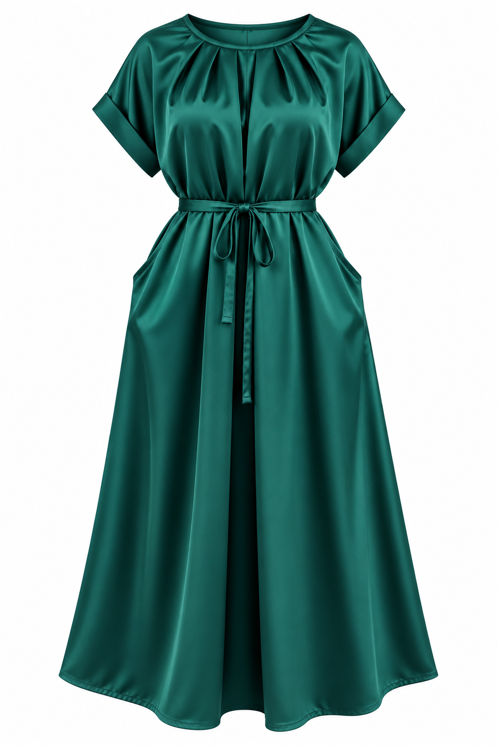Serenity Deep Green Side Pockets Dress