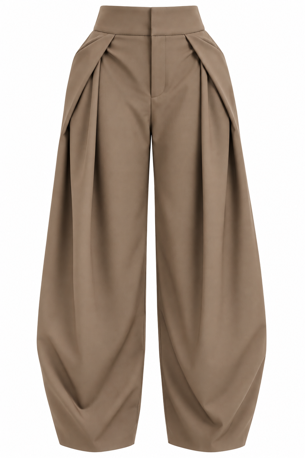 The Mushroom Beige Pleated Pants