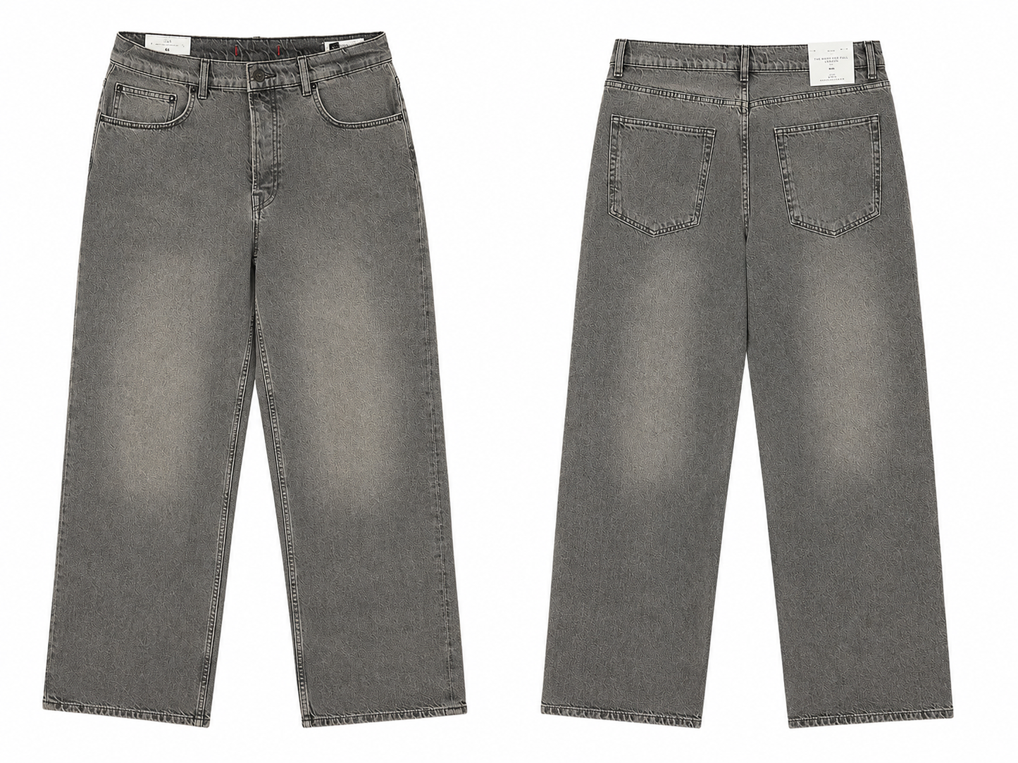 Washed Grey Wide Leg Jeans