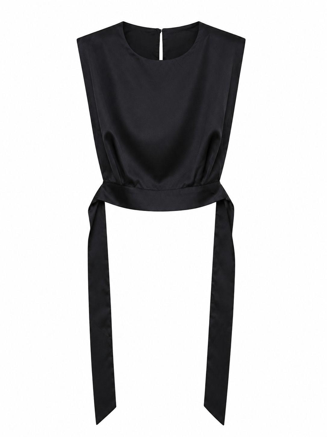 Padded-Shoulder Sleeveless Tops
