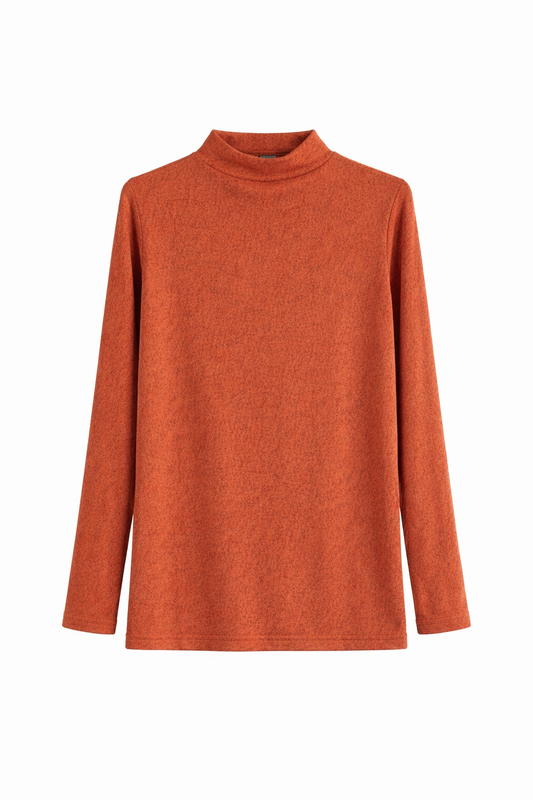 Rust Luxe High-Neck Top