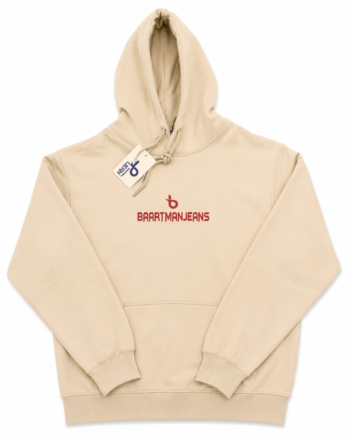 BaartmanJeans Essential Hoodie-Nude with Rainbow back Print