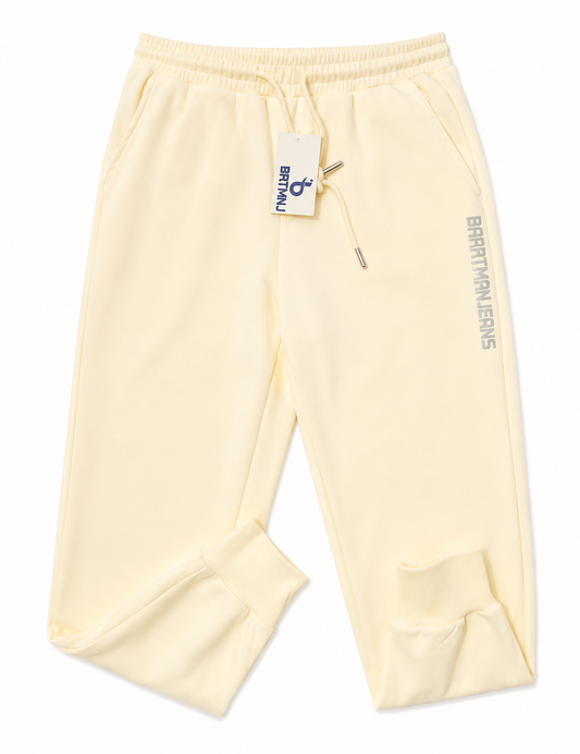 BaartmanJeans Essential Jogger – Butter Yellow with Grey Print