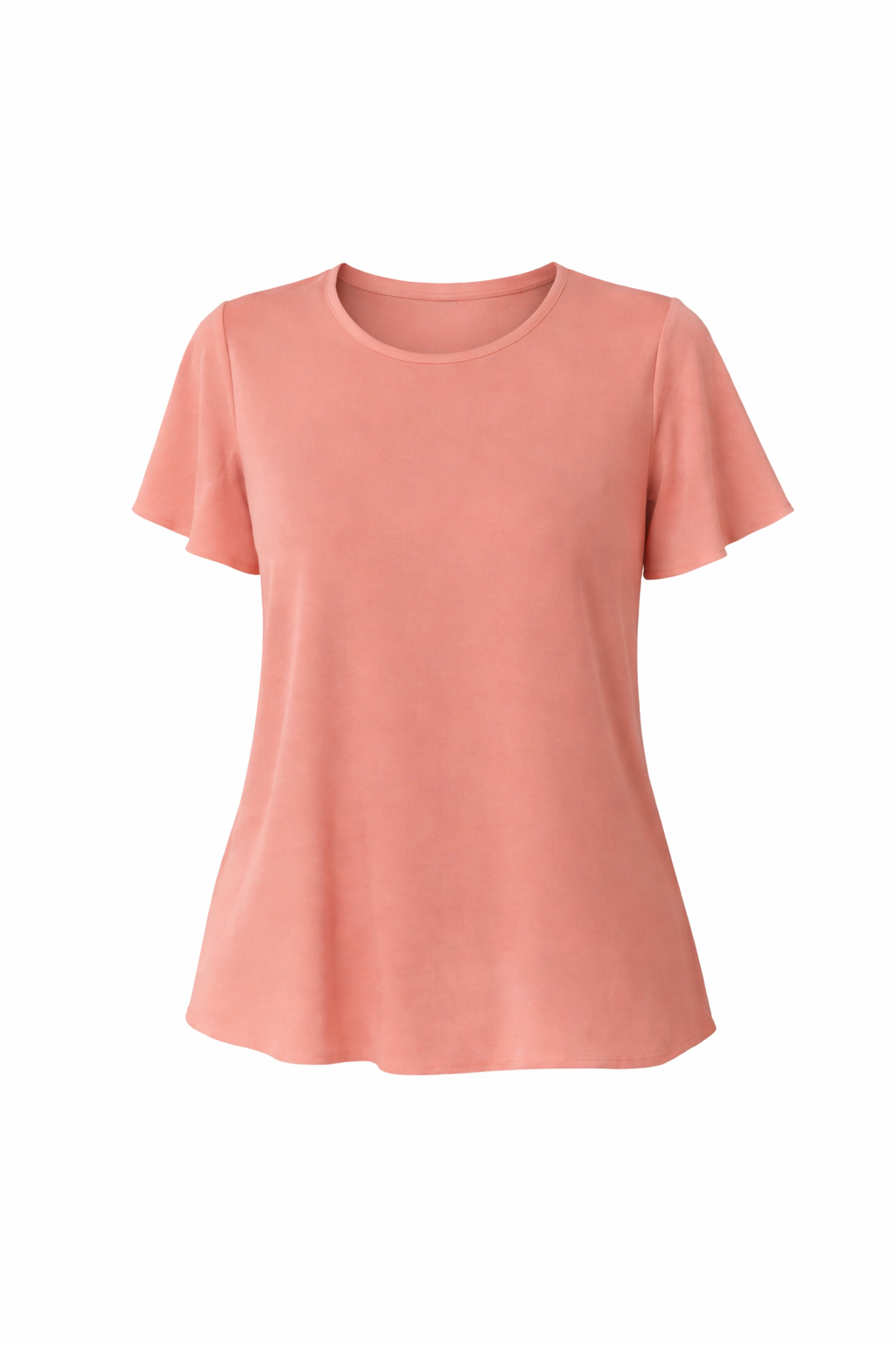 Coral Charm Button Sleeve Top