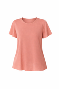 Coral Charm Button Sleeve Top