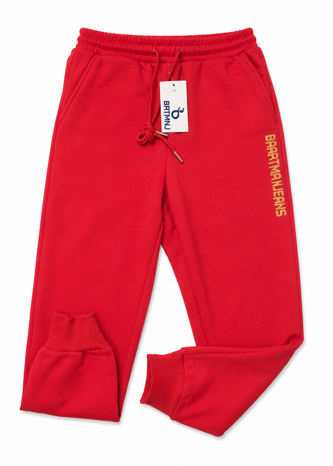 BaartmanJeans Essential Jogger – Red With Gold Print