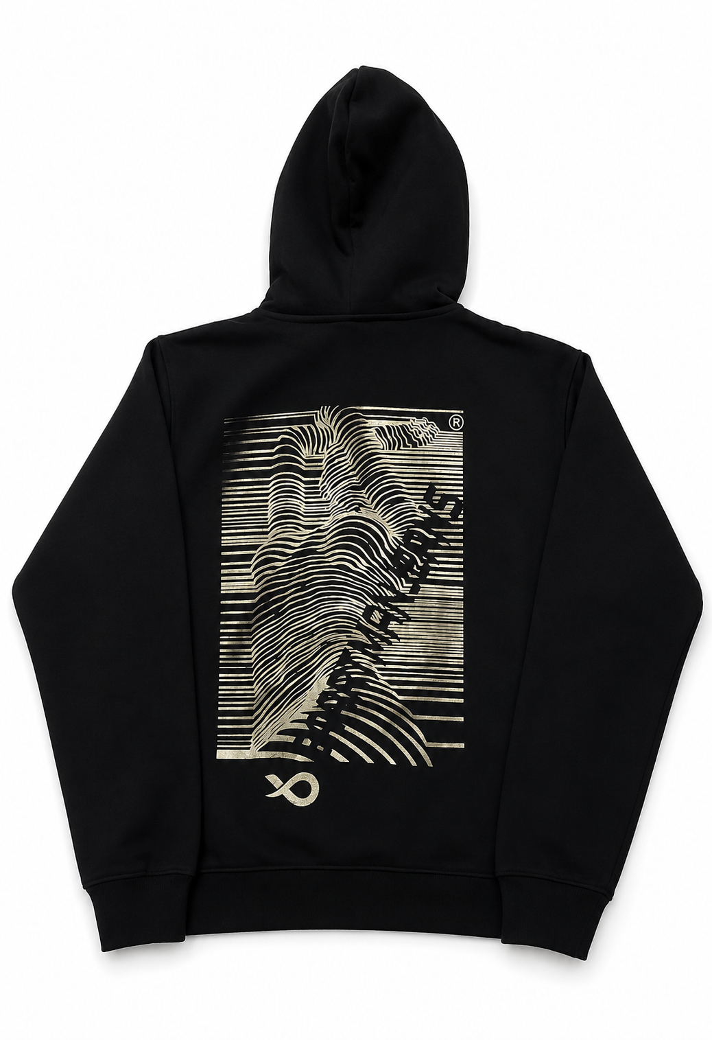 BaartmanJeans Essential Unisex Hoodie – Black with Silver Back Print