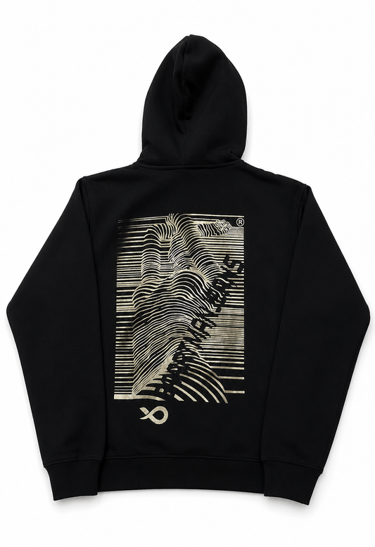BaartmanJeans Essential Unisex Hoodie – Black with Silver Back Print