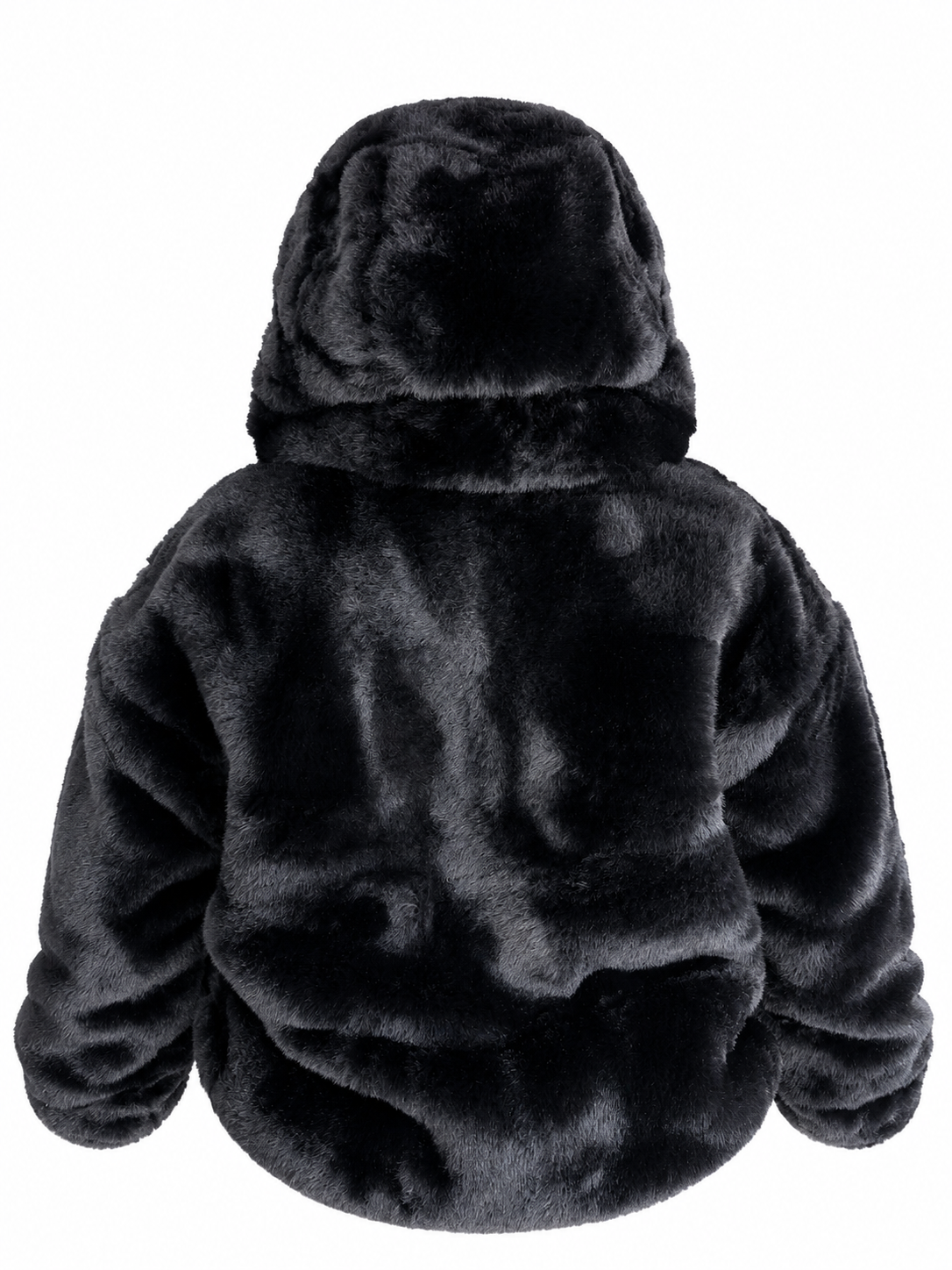 Luxe Faux Fur Hooded Jacket – Black