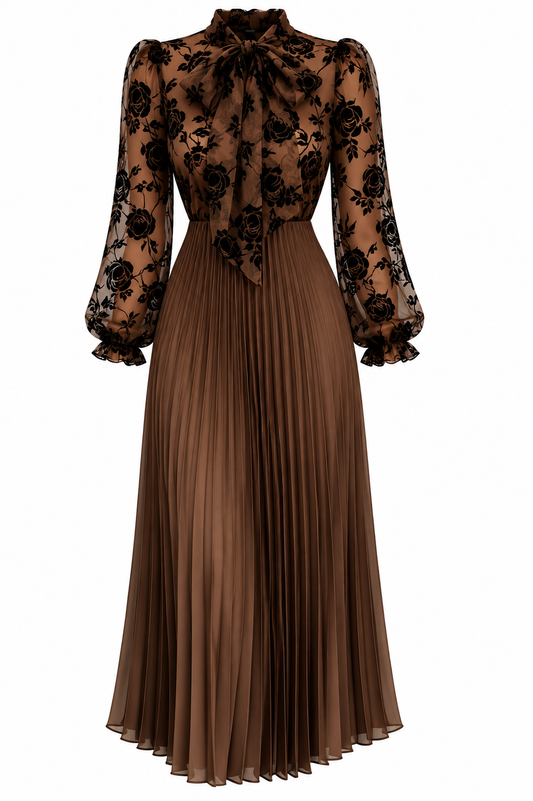 Brown Velvet Noir Dress