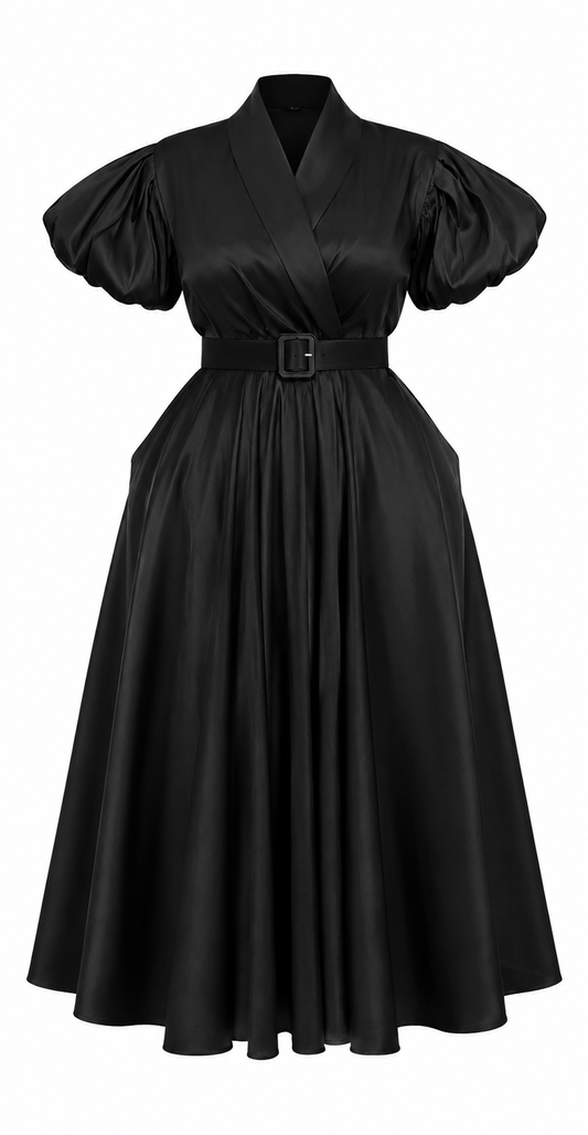 Midnight Elegance Side Pockets Dress