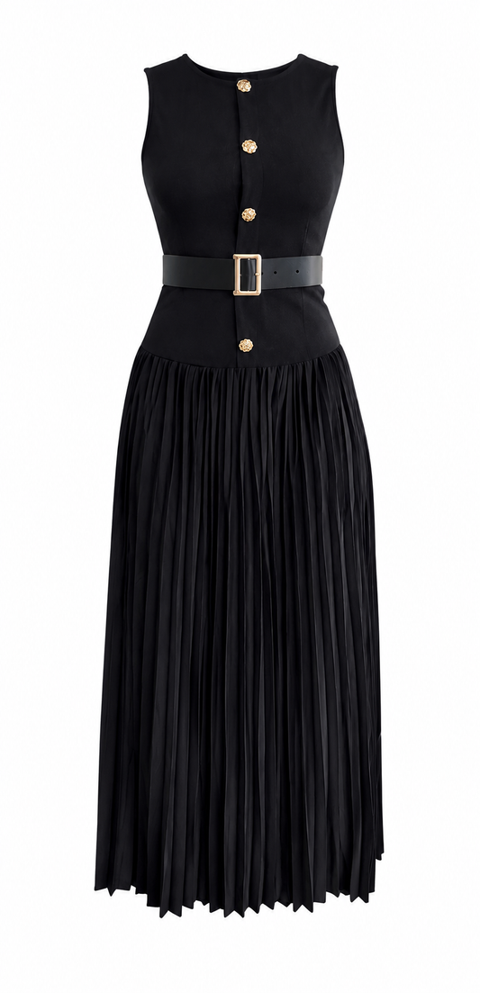 Victoria Pleated Midi Dress