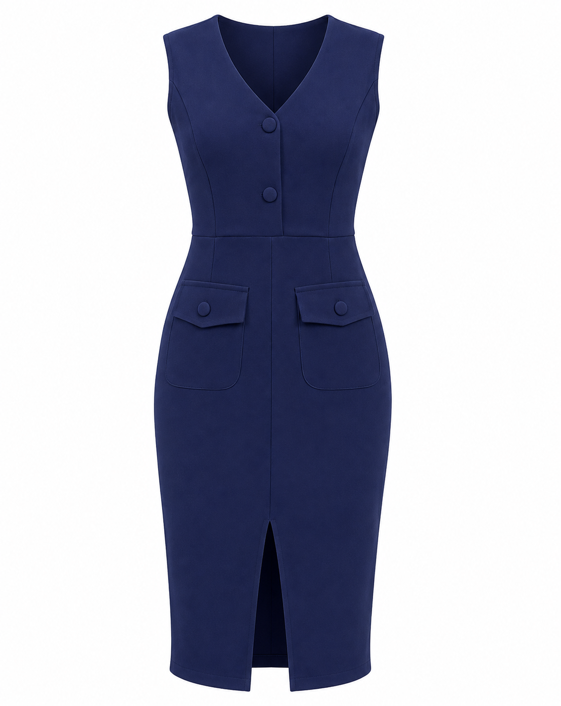 Blue Front Slit Dress