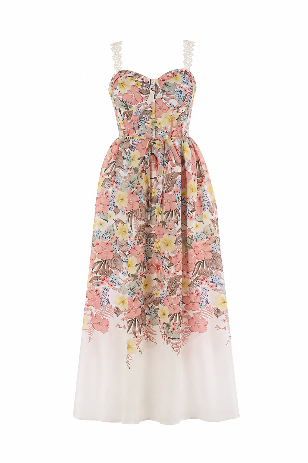 Blush Floral Bow Maxi Dress