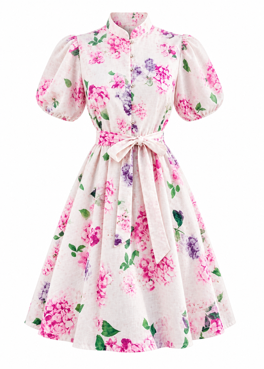 Pink Bloom Dress with diamond