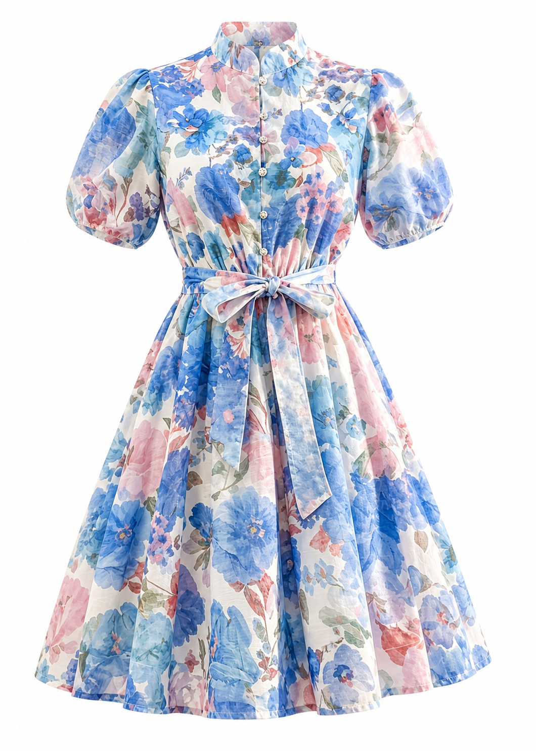 Blue Bloom Dress with diamond