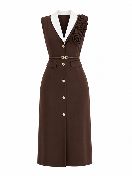 Chocolate Rose Blazer Dress
