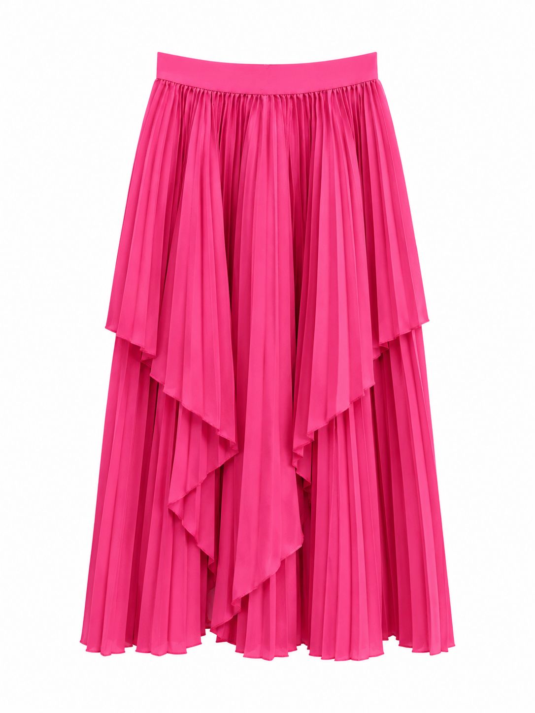 Pink Cascade Skirt with Side Pockets