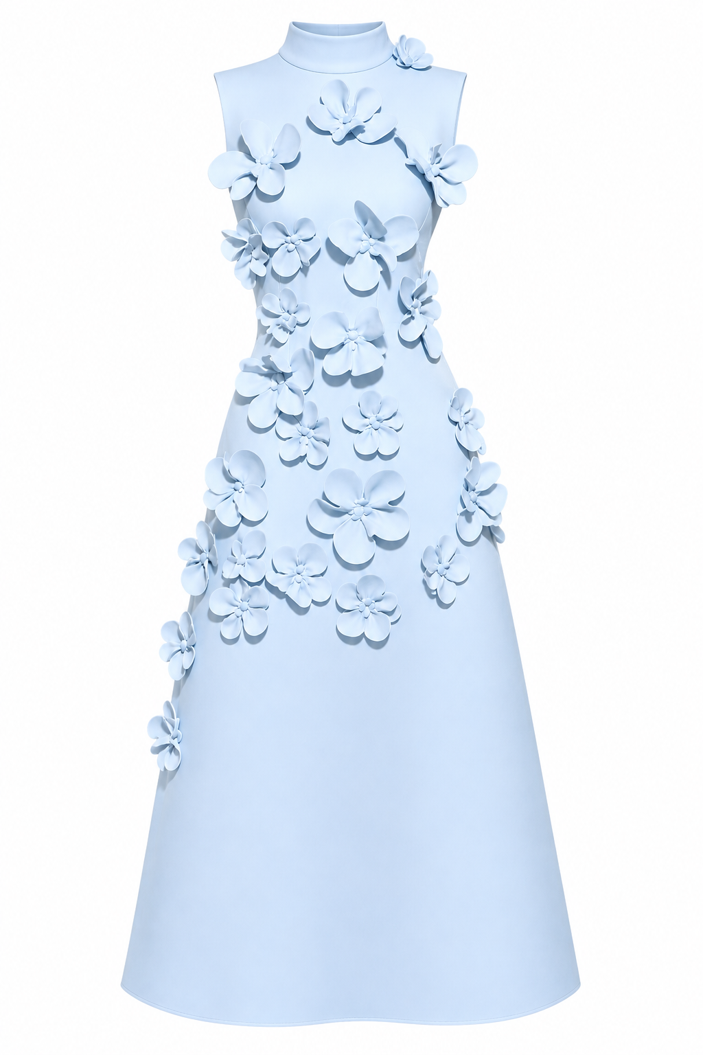 Blue long bloom dress