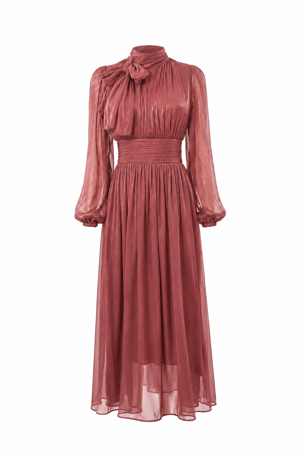 Burgundy Classic Chiffon Dress