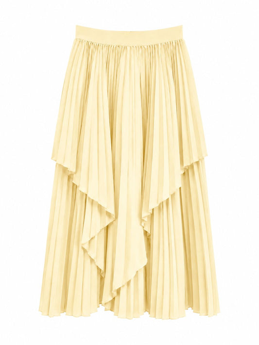 Cream White cascade skirt