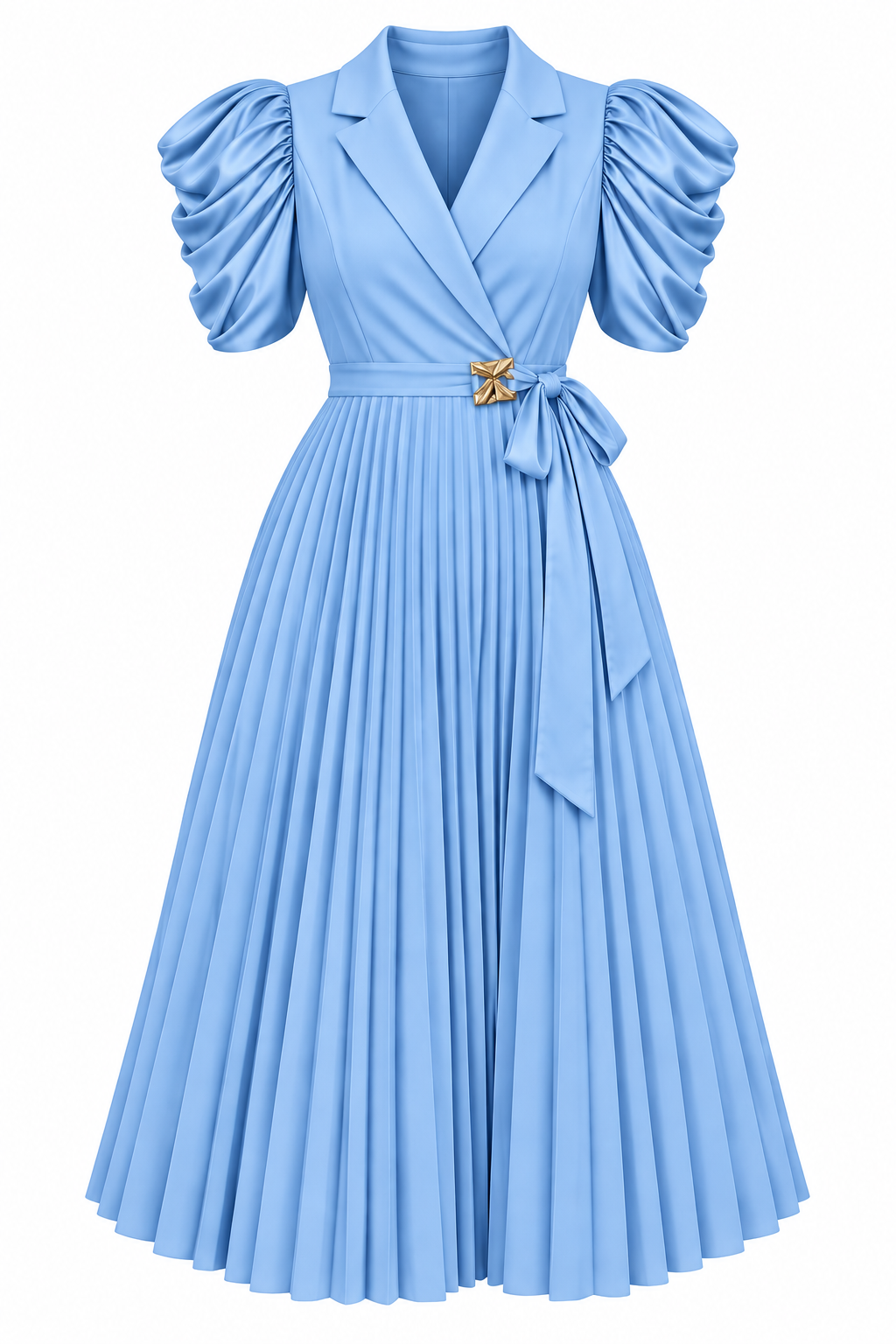 Blue Celeste Pleated Dress