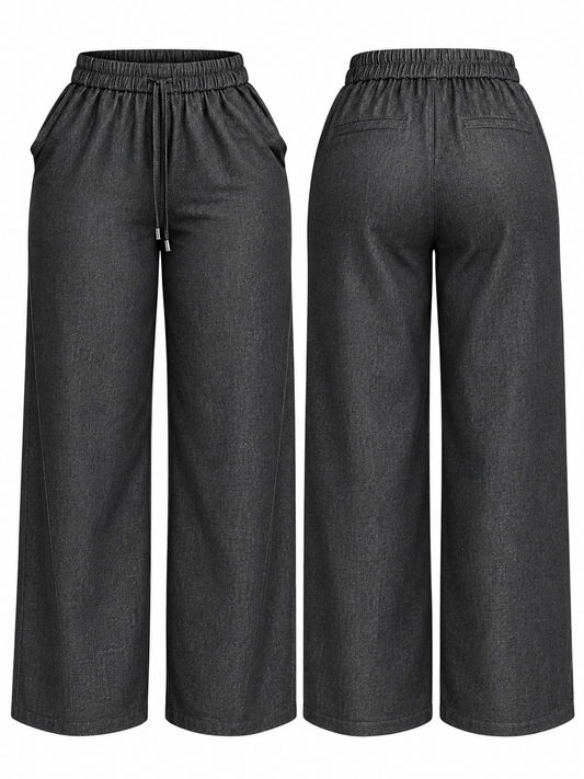 Wide-Leg Jeans Charcoal
