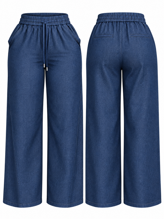 Wide-Leg Jeans Indigo Blue