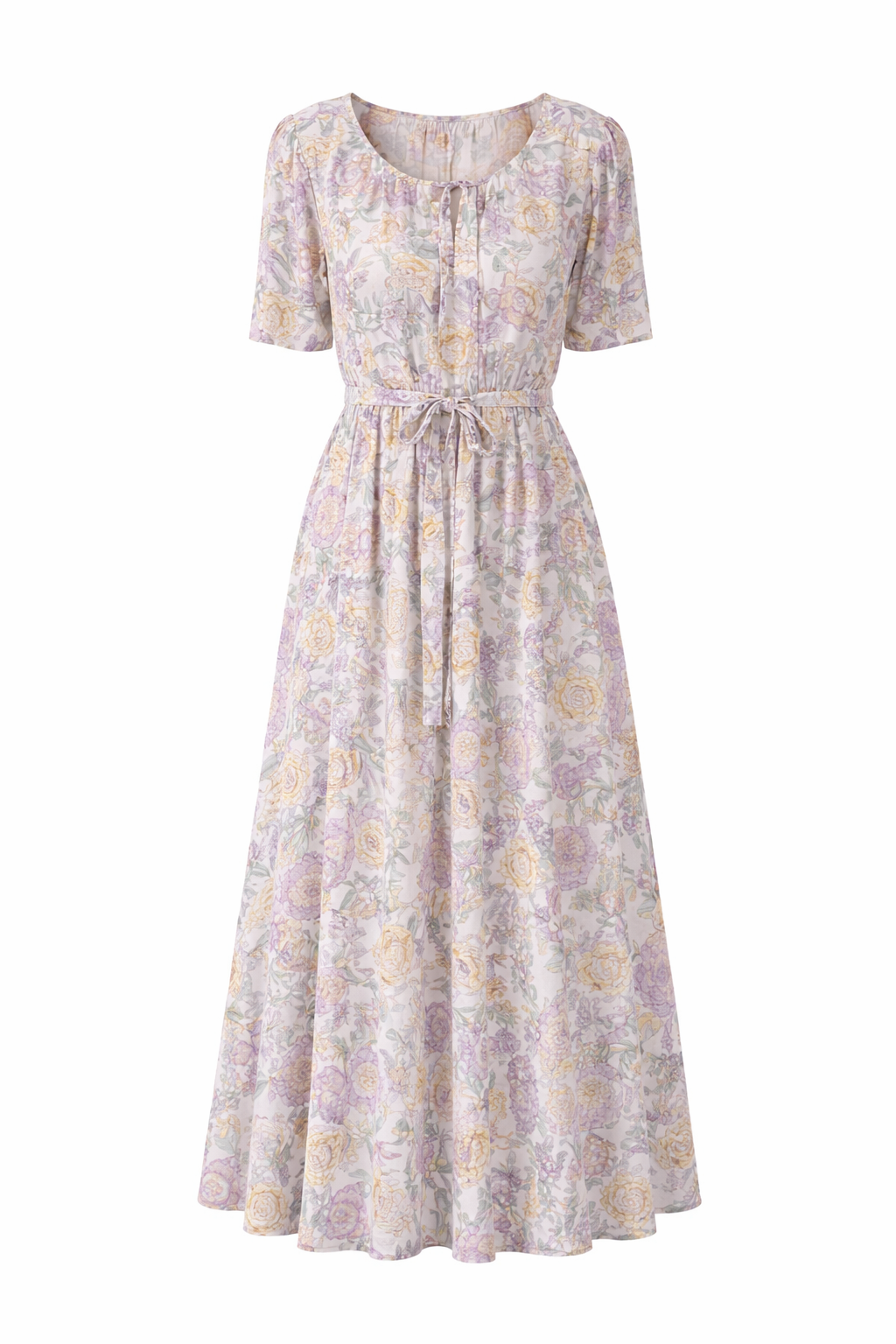 Blossom Grace Tie Waist Maxi Dress