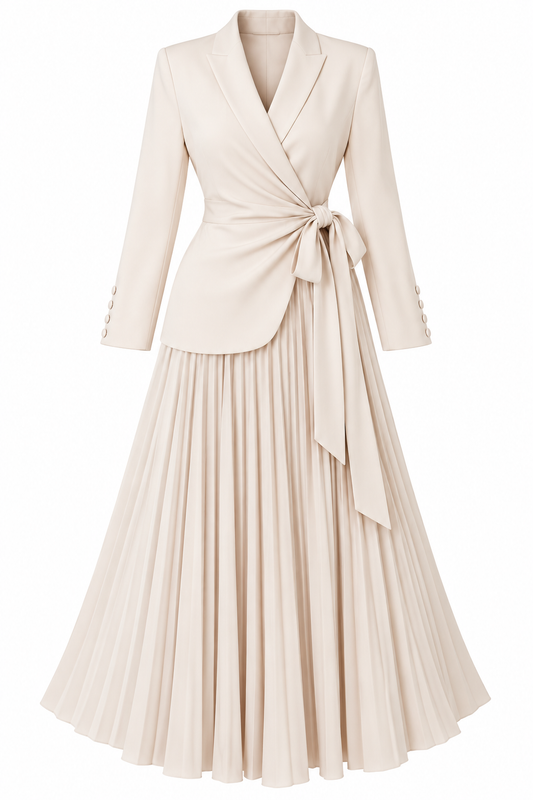 The Parisian Pleat Wrap Dress