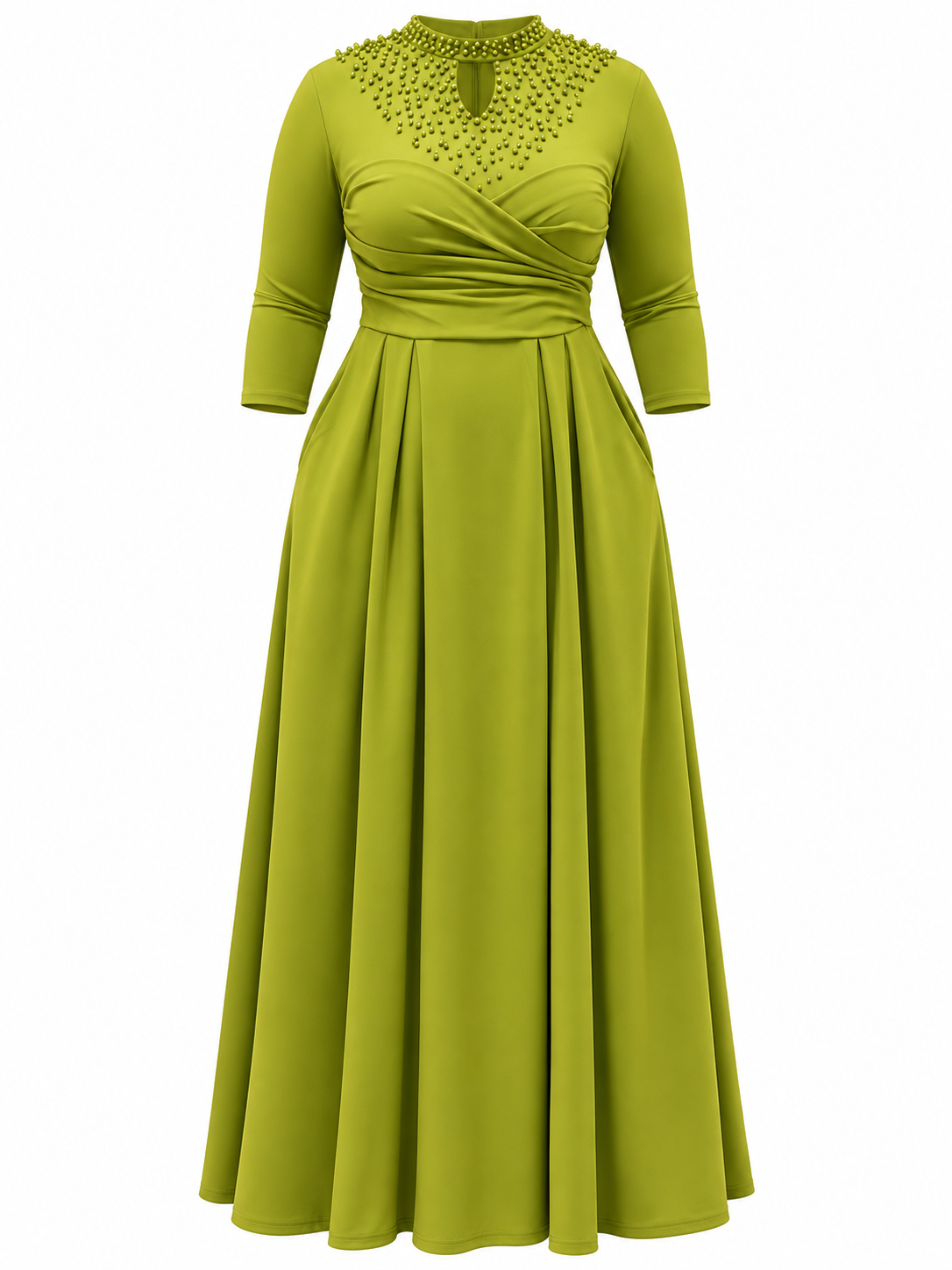Midnight Lime Pearl Gown