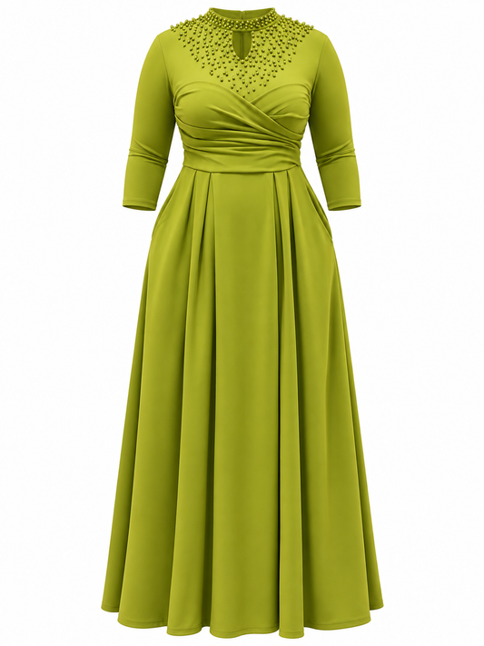 Midnight Lime Pearl Gown