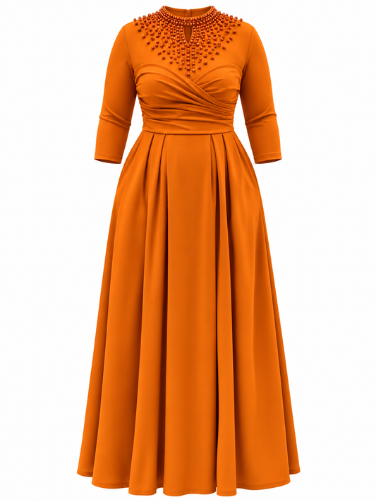 Midnight Orange Pearl Gown