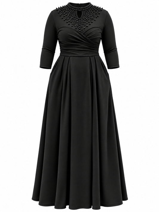 Midnight black Pearl Gown