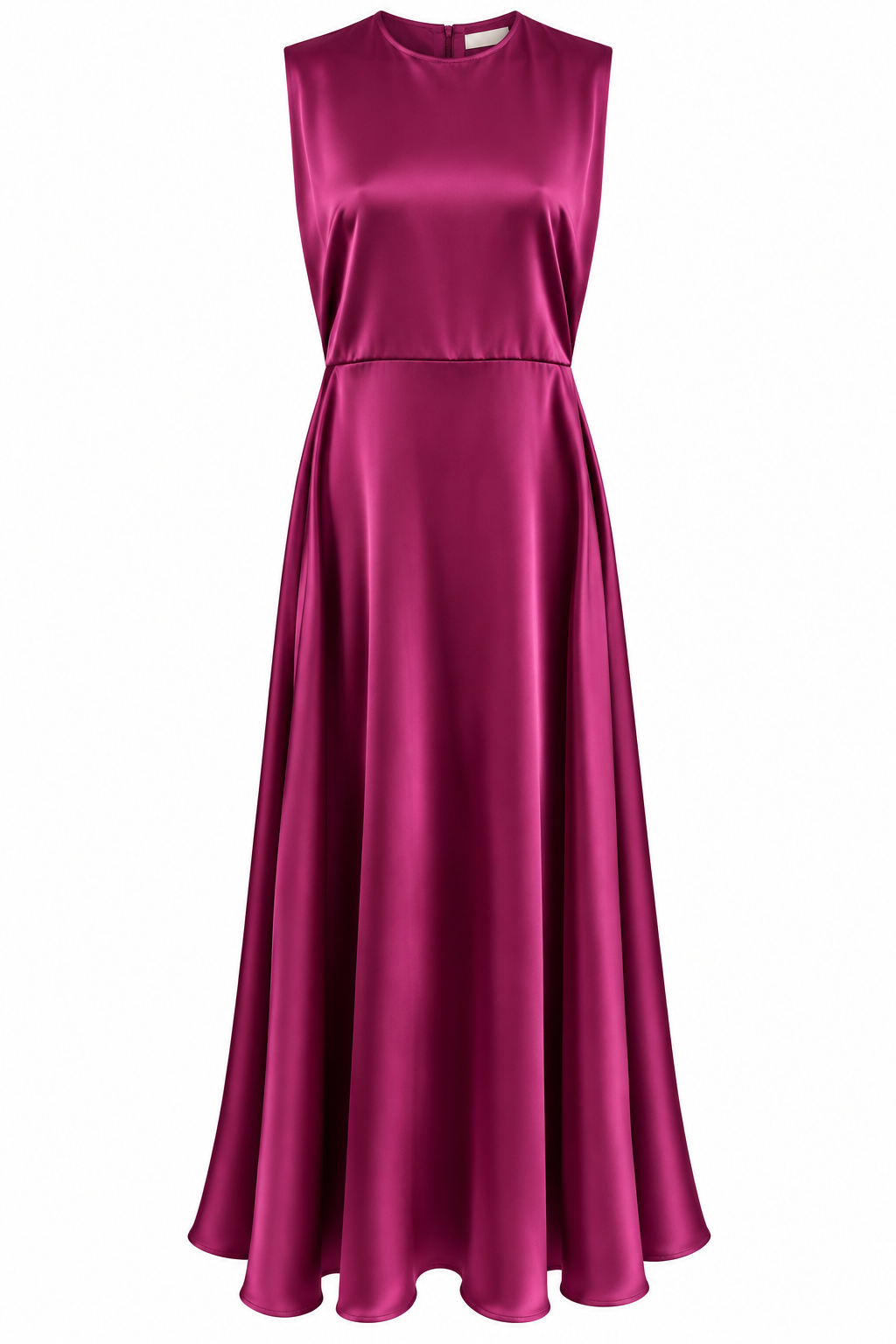 Purple Padded Satin Dress