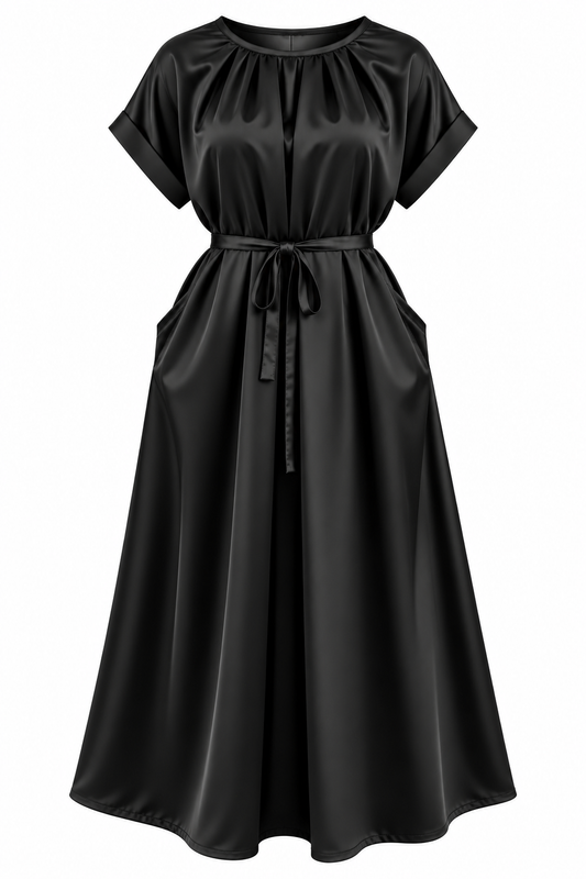 Serenity Black Side Pockets Dress