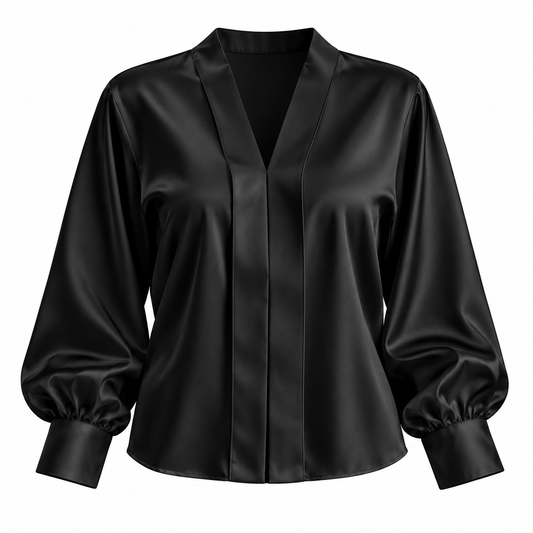 Black Satin Blouse