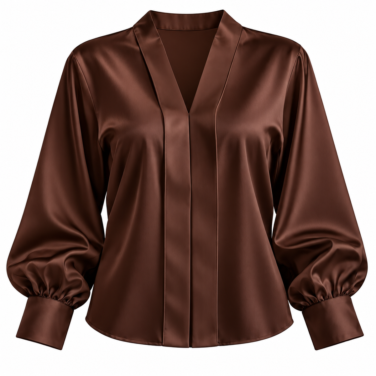Brown Satin Blouse