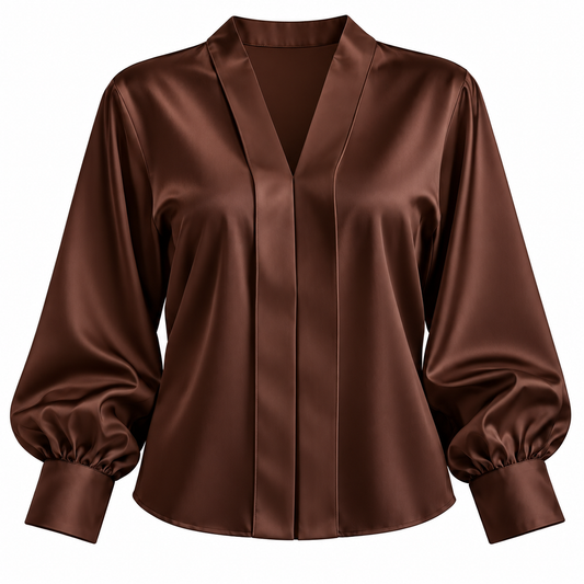 Brown Satin Blouse