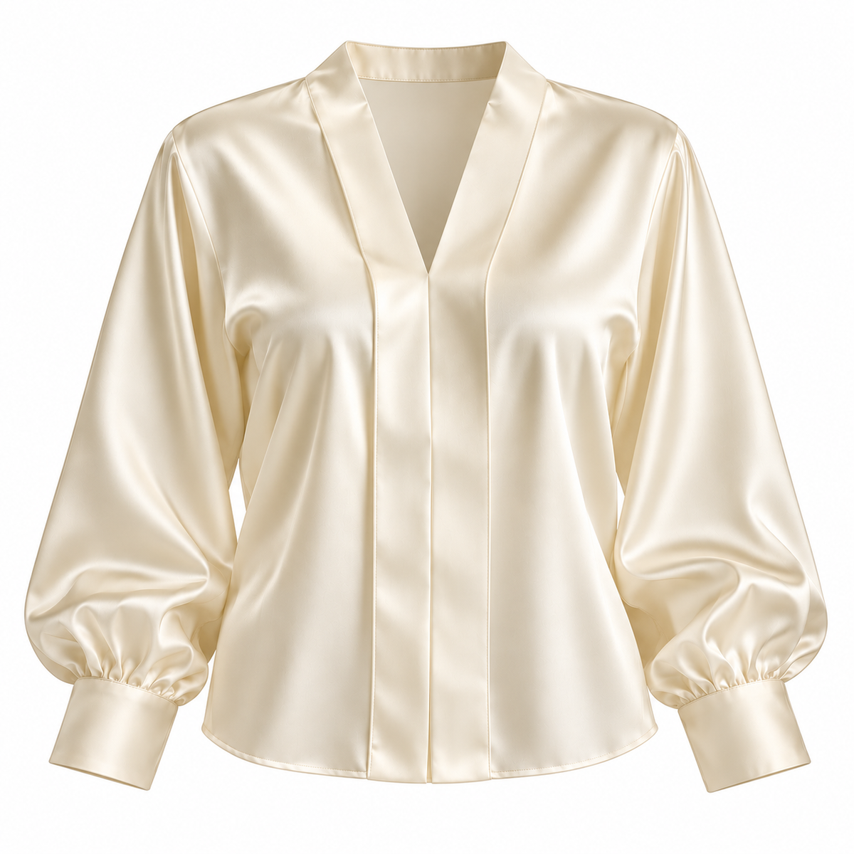 Cream White Satin Blouse