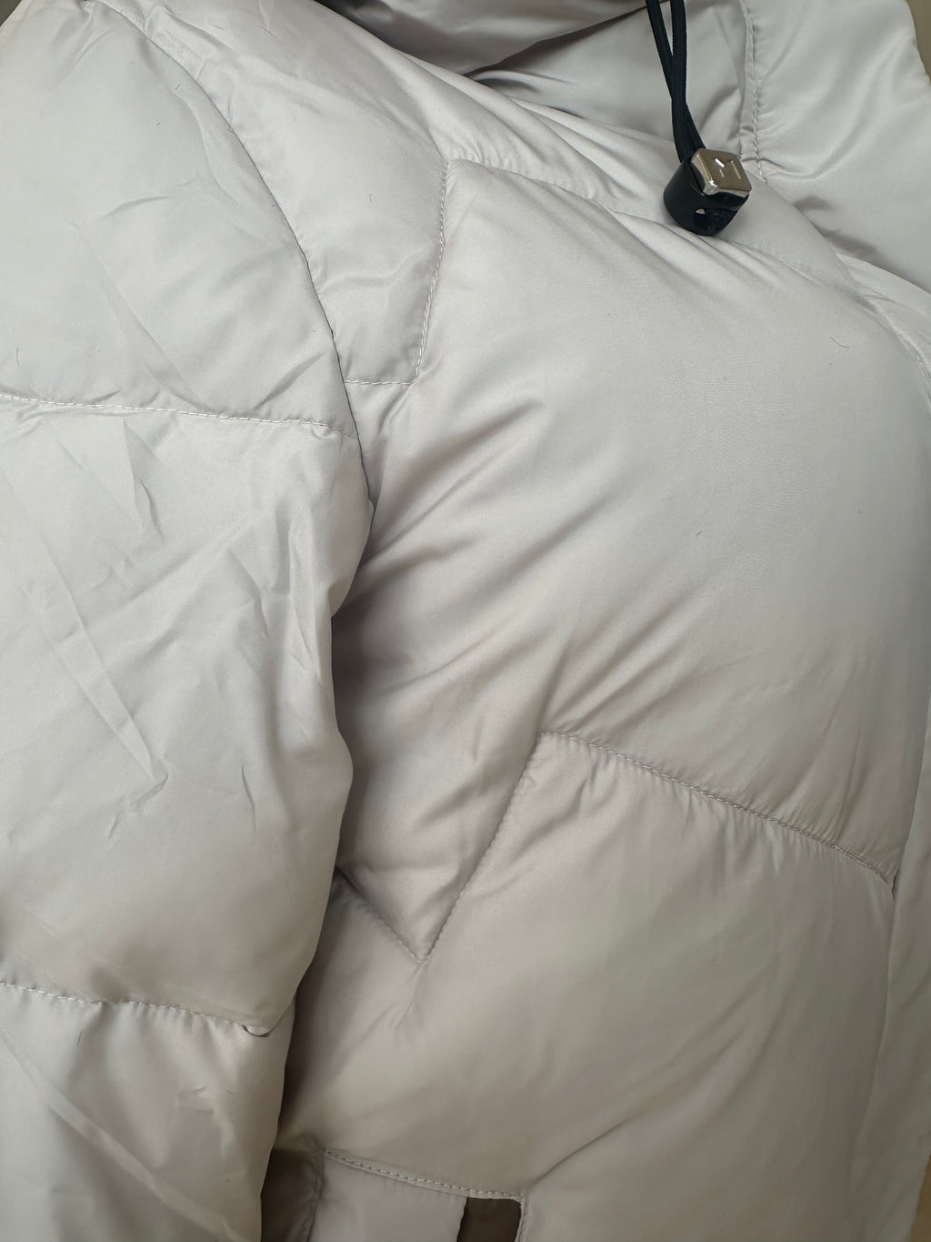 Nude Hooded Longline Puffer Coat