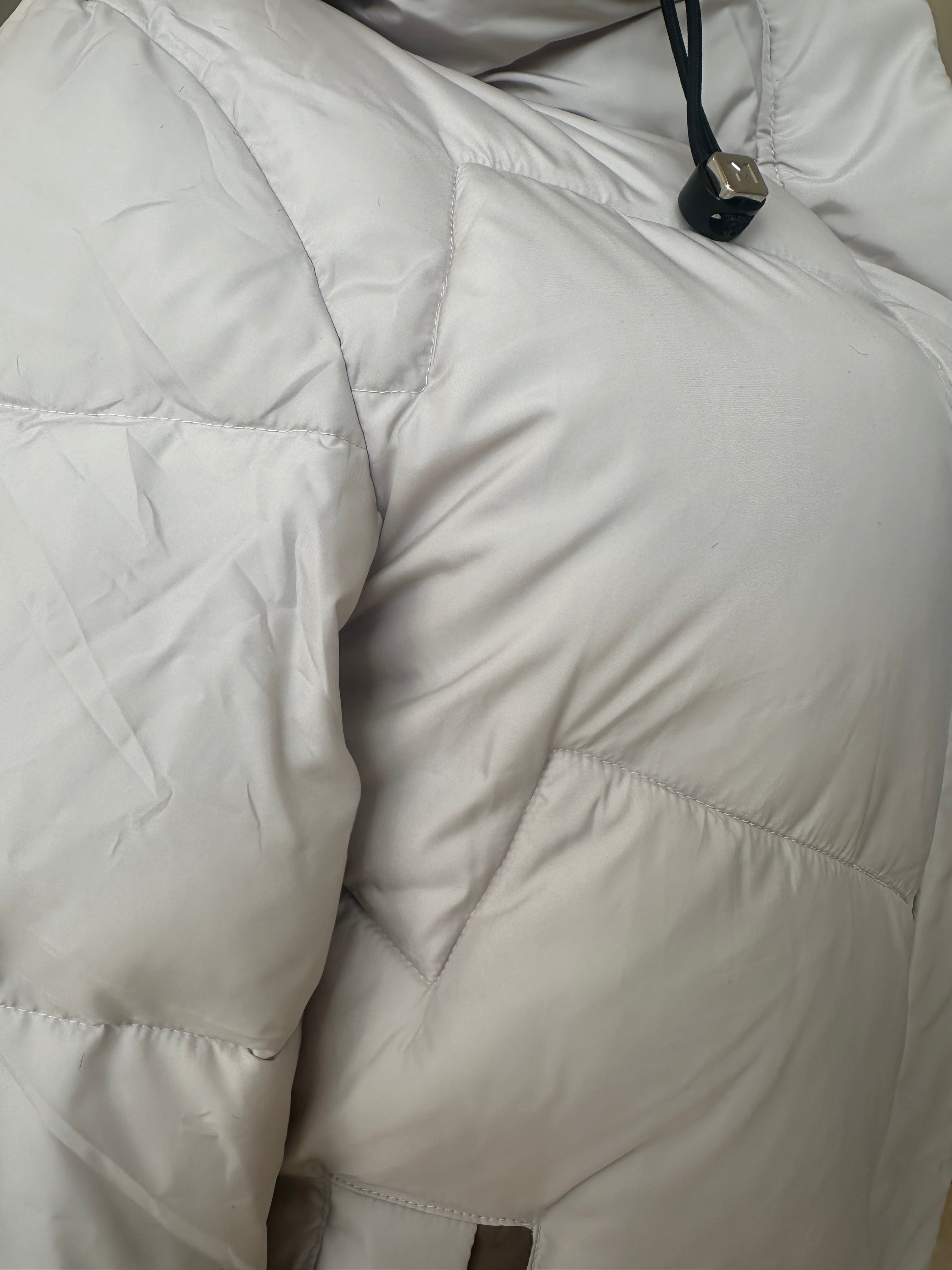 Nude Hooded Longline Puffer Coat