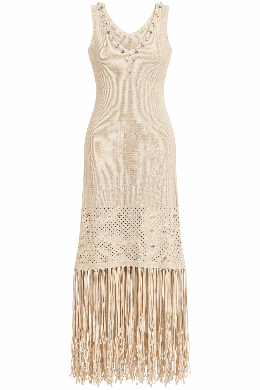 The Nude Fringe Dress