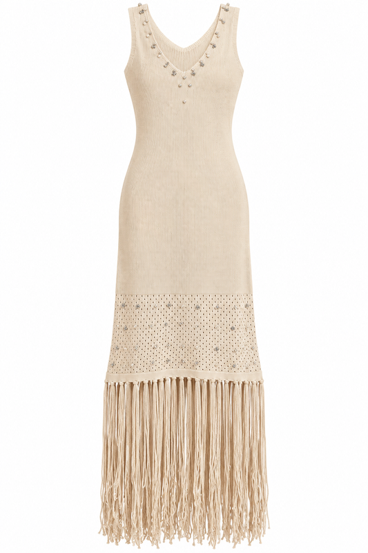 The Nude Fringe Dress