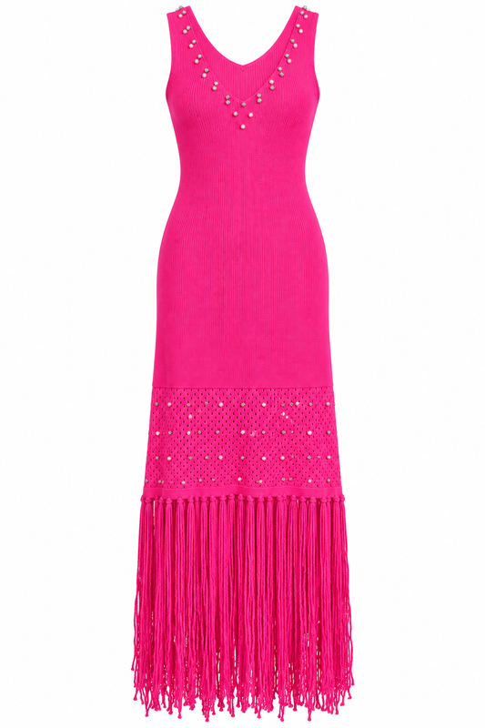 The Pink Fringe Dress