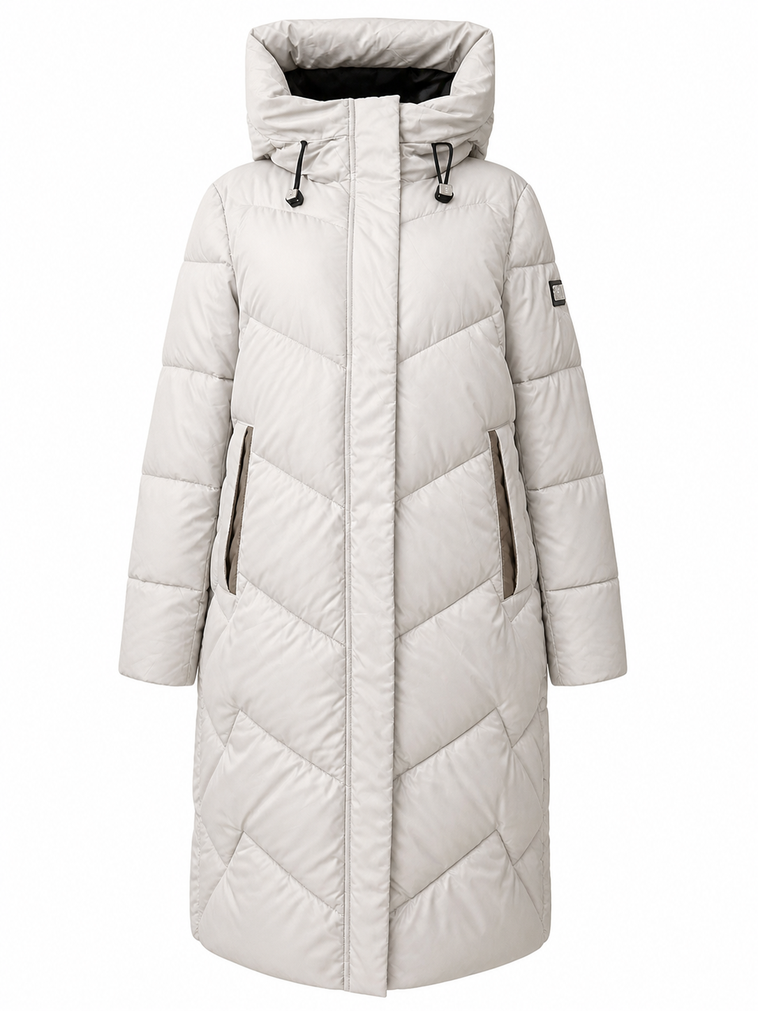 Nude Hooded Longline Puffer Coat